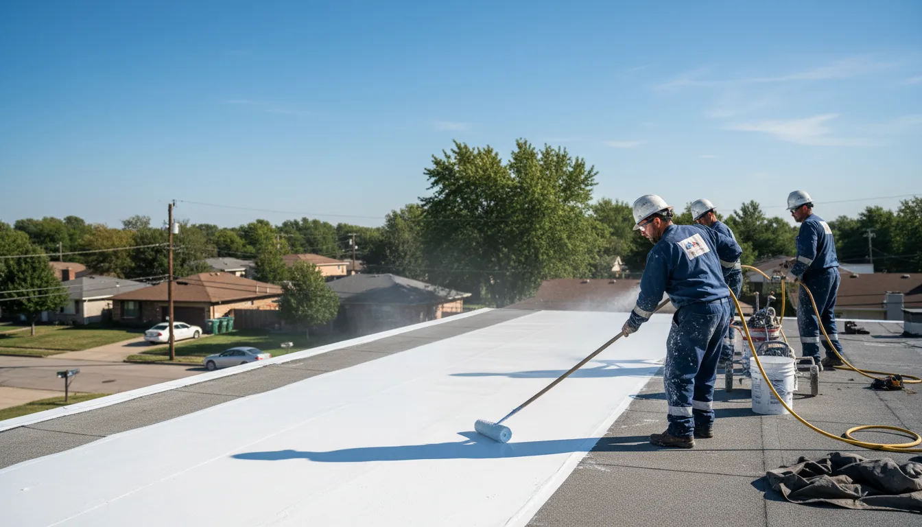 Commercial roof coating in Plano, IA near me